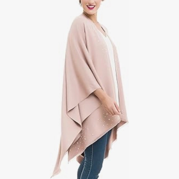 Embellished Light Pink Pearl Shawl - Picture 4 of 4